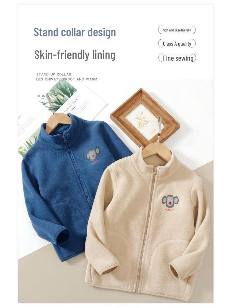 Children's Autumn/Winter Fashion Fleece Top - Casual Big Kids' Clothing, Parent-Child School Uniform, Boys & Girls.