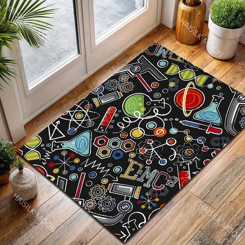 Multiple Sizes Laboratory Themed Pattern Carpet for Living Room Bedroom Sofa Home Decor Non-slip Floor Mat Luxury Gift