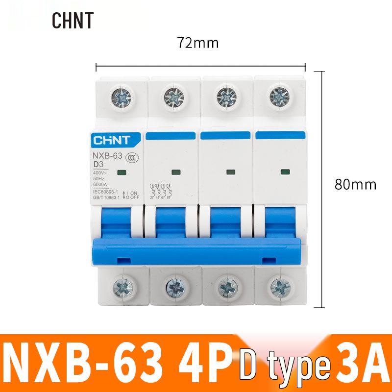 Chint NXB Air Switch Circuit Breaker: 1P, 2P, 3P, 4P Household Type D Three-Phase Disconnector 380V.