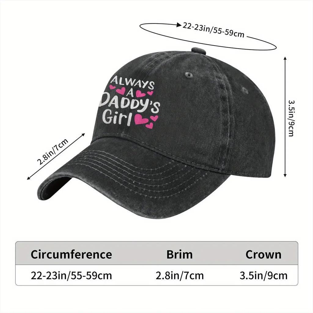 Always A Daddys Girl Print Baseball Cap Polyester Casual Adjustable Gift for Daughter