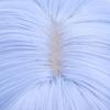 Blue Long Wave Colored Cosplay Hair Synthetic Wigs For White Women With Wangs Daily Natural Female Heat Resistant Fiber Wig