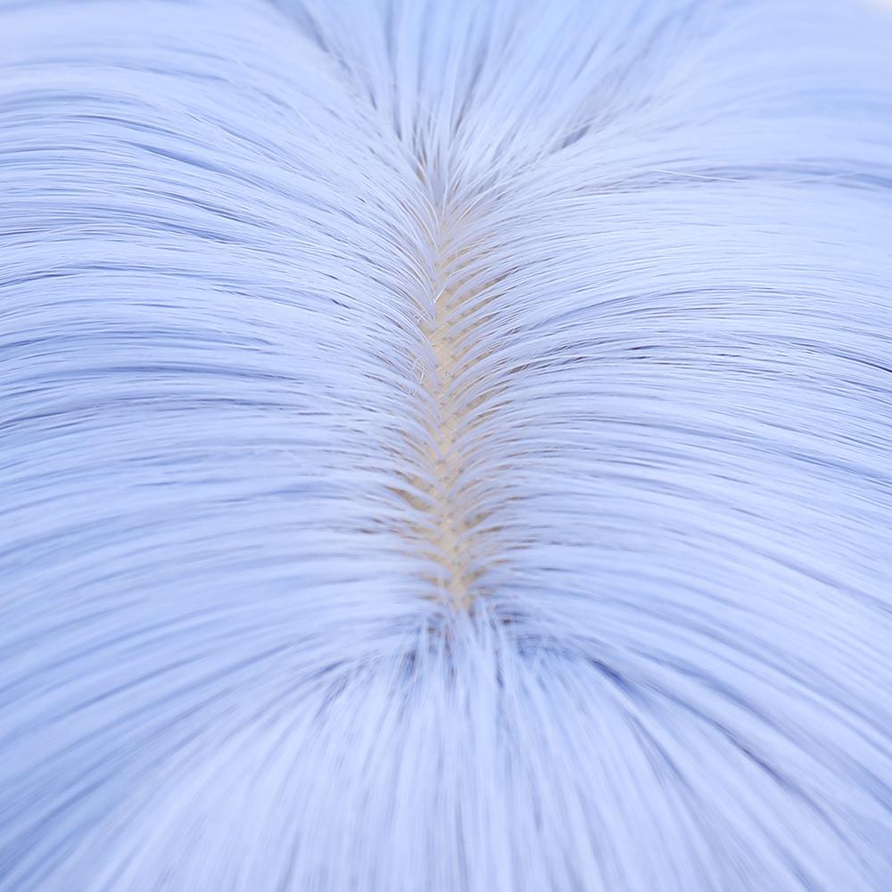 Blaue lange Welle farbige Cosplay Haar synthetische Perücken für weiße Frauen mit Wangs tägliche natürliche weibliche hitzebeständige Faser Perücke