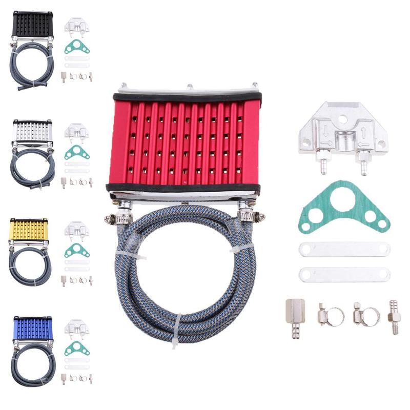 Aluminum Oil Cooler Radiator Heavy Duty Engine Cooling Kit for Motorcycle Pit Bike 50cc 70cc 110cc