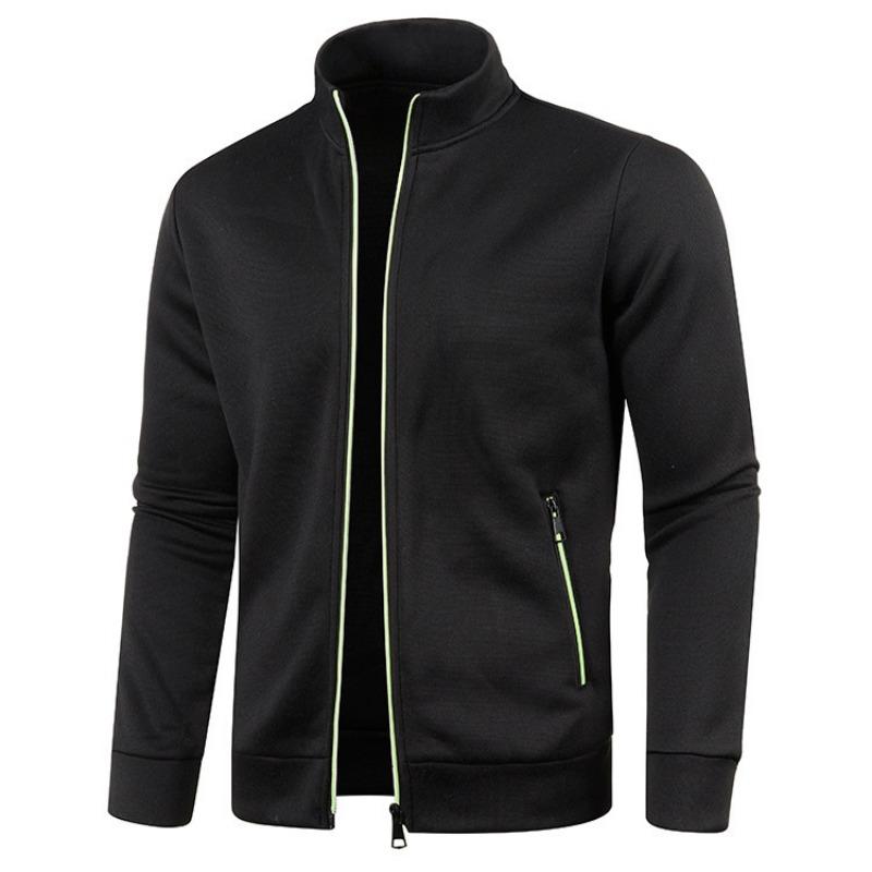 Herbst Winter Herren Langarm Reißverschluss Pullover Ärmel Dünner Samt Trendy Oberteil Kapuzenpullover Jacke