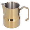 Milk Frothing Cup Stainless Steel Potbellied Fancy Coffee Frothing Jug Pitcher for Home Office(Gold 350ml)