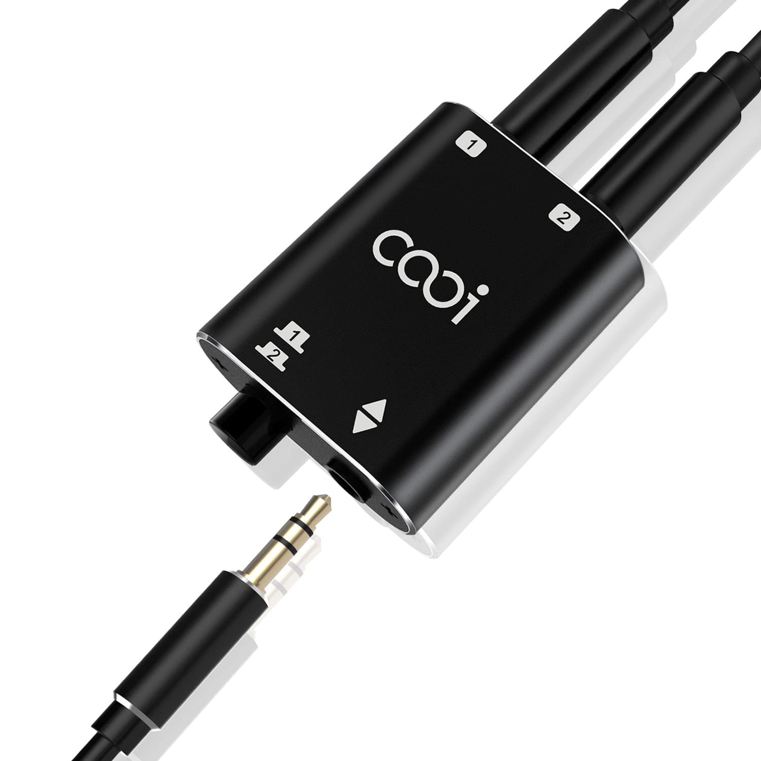

The COOIDEA Stereo Audio along with a audio supports 1 input 2 output or 2 input 1 and is a AUX audio speaker selector for mobile and 3.5mm Switcher, чорний