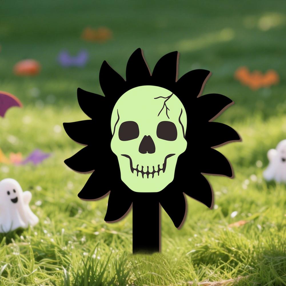 Halloween Yard Stakes Luminous Skeleton Decorative Garden Stakes Wooden Halloween Decorations for Indoor Outside
