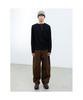 Saendeusaundeu (Unisex) Leopard Wide Oval Elastic Waist Pants Brown