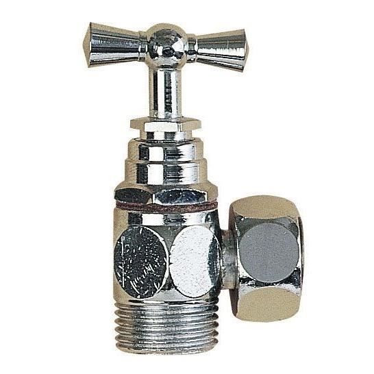 Robinet d'arrêt équerre - wirquin - 19521005 - nickelé - laiton - vendu à l'unité