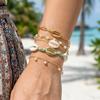 5Pcs/Set Boho Shell Beaded Bracelets for Women Stackable Imitation Pearl Woven Chain Summer Beach Vacation Jewelry Gift