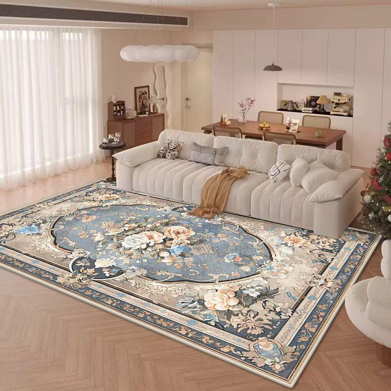 Luxury Big Size Decorative Rug for Living Room Floral Design Cute Girl Room Decor Carpet Soft Non-slip Mat for Kids Washable
