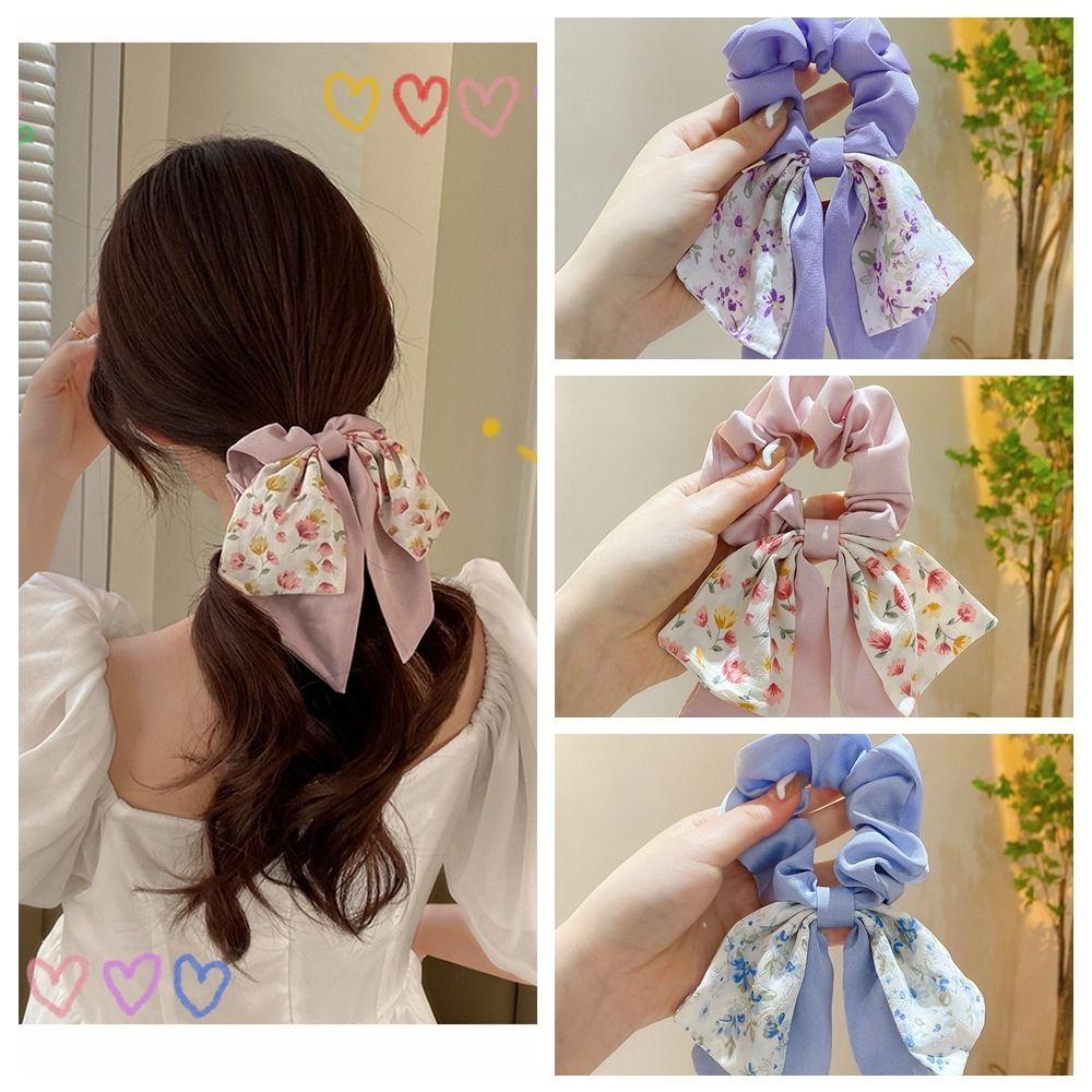 

Printing Intestine Hair Loop Cloth Hair Ribbon New Printing Hair Rope