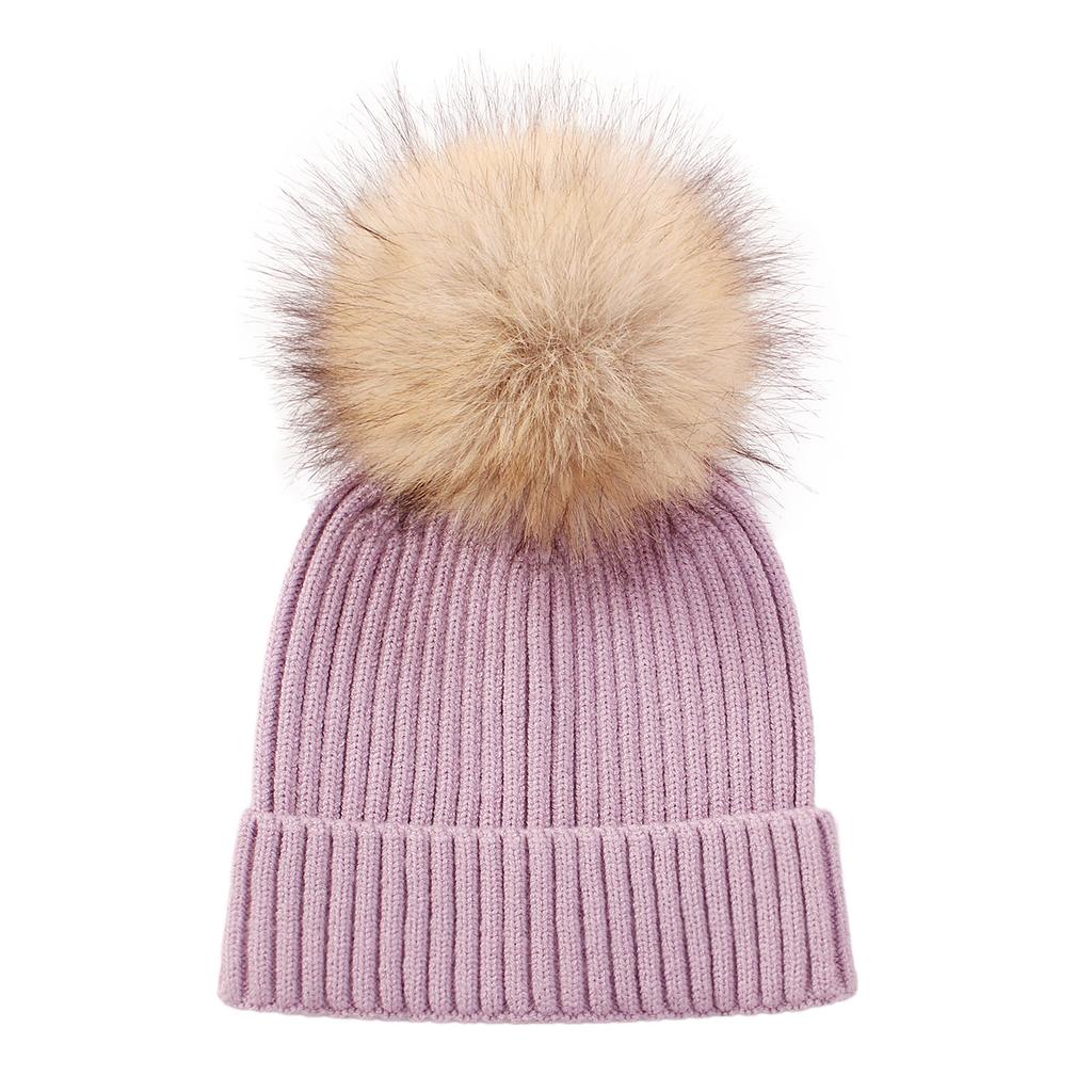 1 Stück pelzige warme Kinder-Mütze für Jungen und Mädchen, schicke koreanische Mode, Häkelmütze für Kleinkinder, Herbst-Winter, dicke Plüsch-Strickmütze