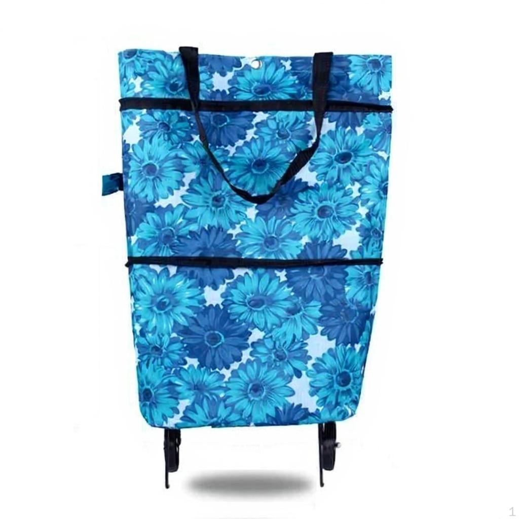 Shopping Bag with casters, Foldable, Portable, Lightweight, Grocery Tote Green 12.5kg