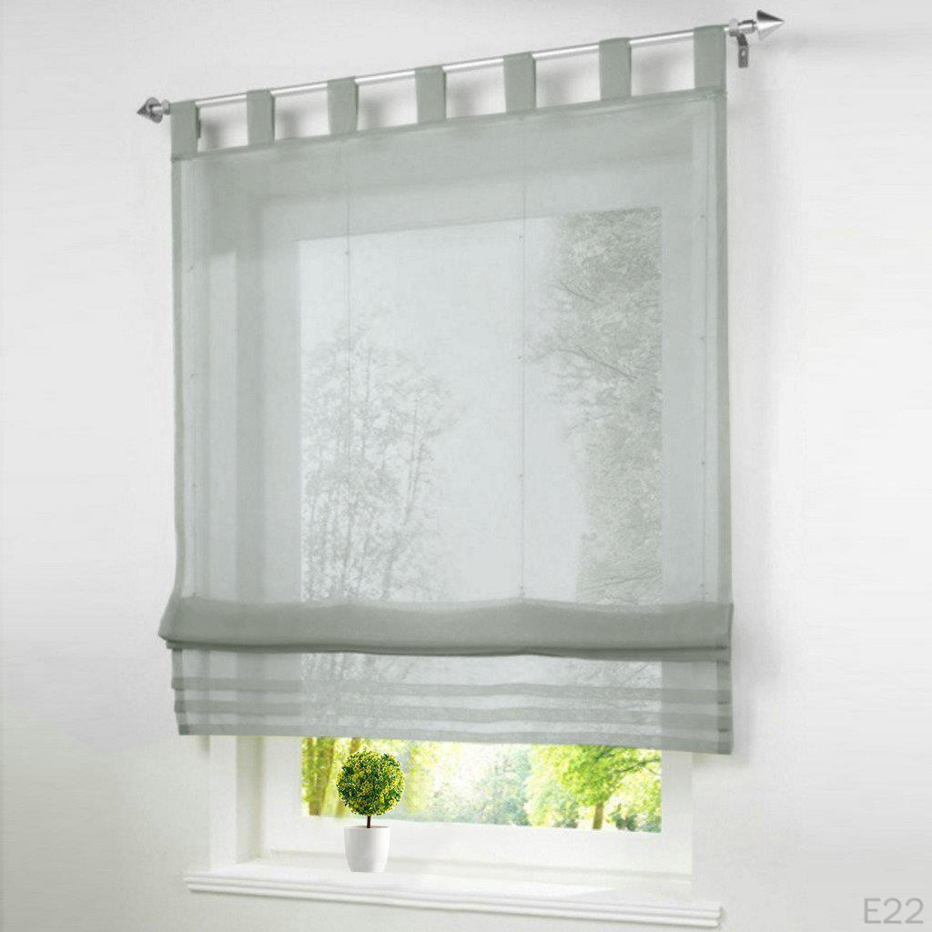 Farbe Halbvorhang für Küche/Schlafzimmer/Wohnzimmer Fensterdekoration Römisches Aufhängeschlaufen