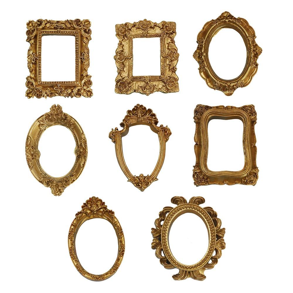 Vintage Resin DIY Shadow Box Frame Gold DIY Mini Photo Frames Memory Display Frames Gifts