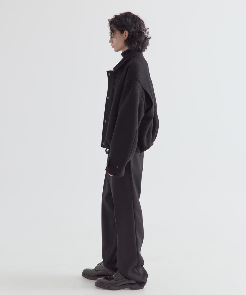 Ezio Wool Crop Zip Jacket_Black