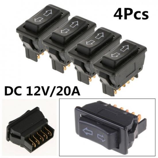 

Durable 4PCS Plastic Black Car Power Door Lock/Power Window Rocker Switches 5Pin