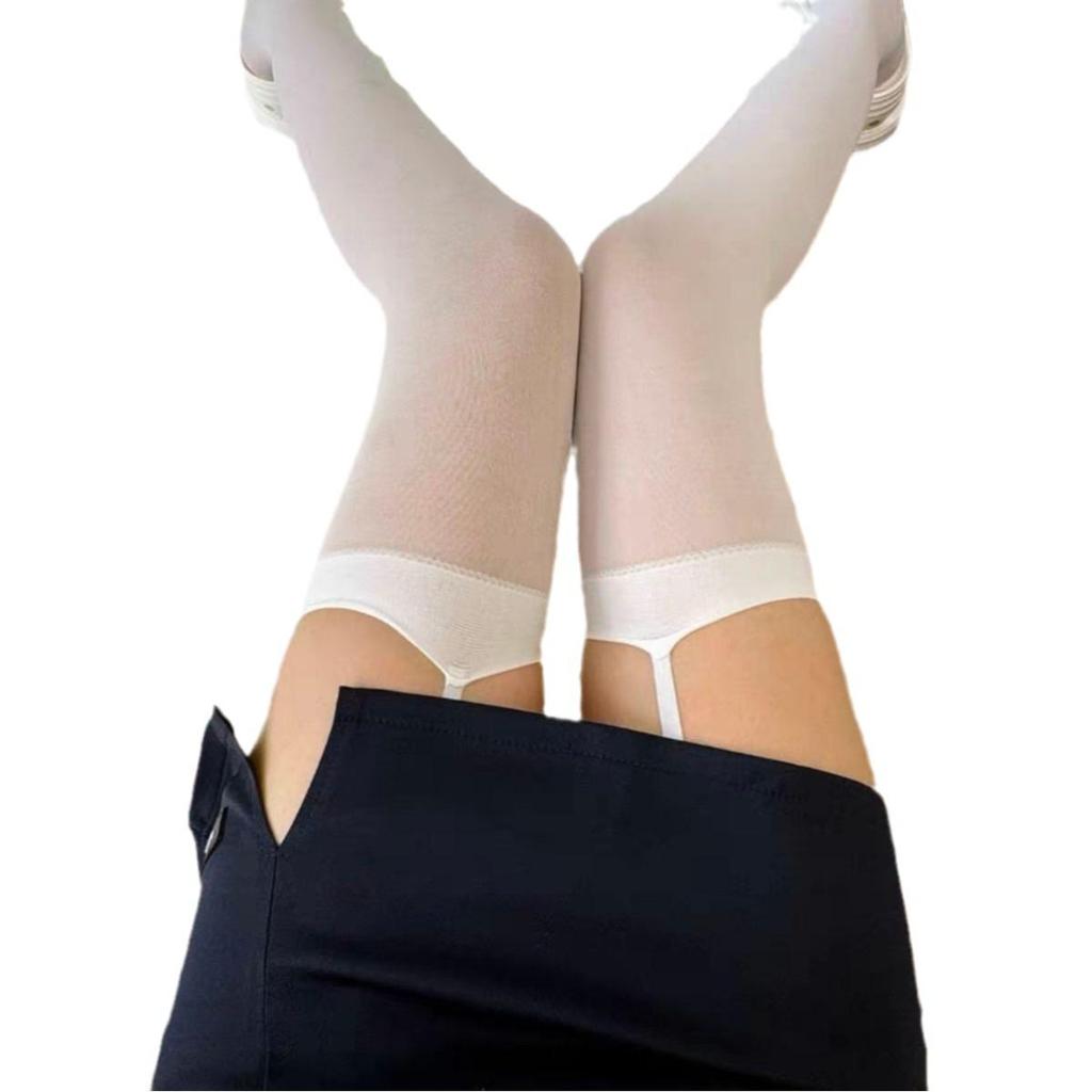 Samt Overknee Langstrumpf Strapsstrumpfhose - Einfarbig