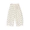LUSON Okids Girls' Combed Cotton Polka Dot & Plaid Wide-Leg Pants