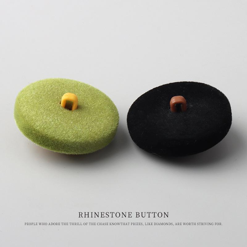 5pcs Double Pin Trend Flocking Buttons Colored Velvet Buttons Resin Buttons Men'S And Women'S Coats Windbreakers Pajamas Coat Buttons