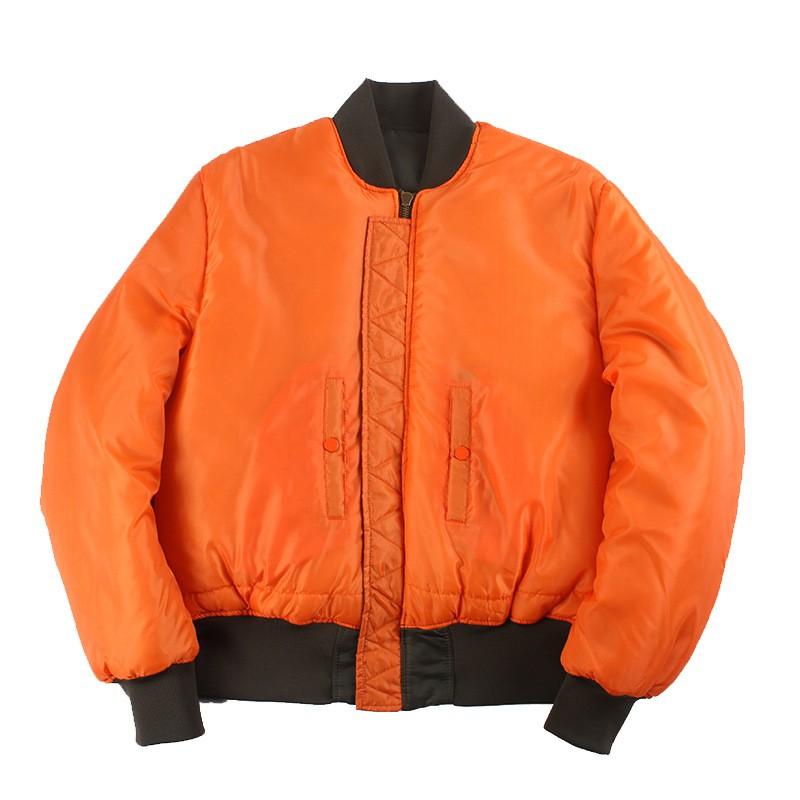 Oversized Reversible MA-1 Pilot Jacket Winter Warm Fleece-Lined Unisex Bomber Coat Men Women
