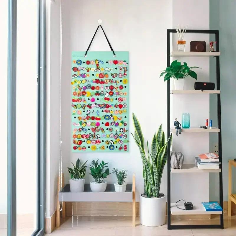 Wall-mounted Shoe Charms Organizer With 180 Holes Hanging Shoe Charm Holder Shoe Decoration Clog Charms Display Badge Storage