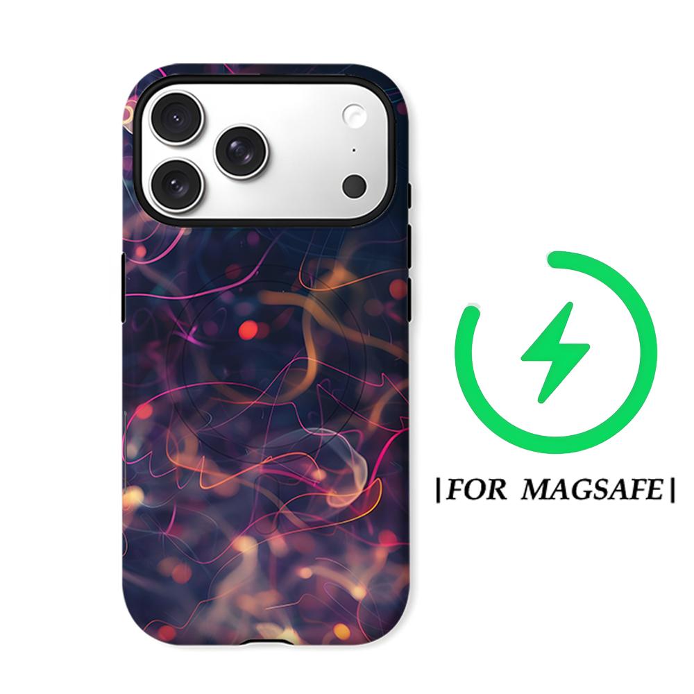 Neon Light Swirl Phone Case for IPhone 17AIR 16E 16 15 14 13 12 11 17 Pro Max Plus Double-layer Back Cover