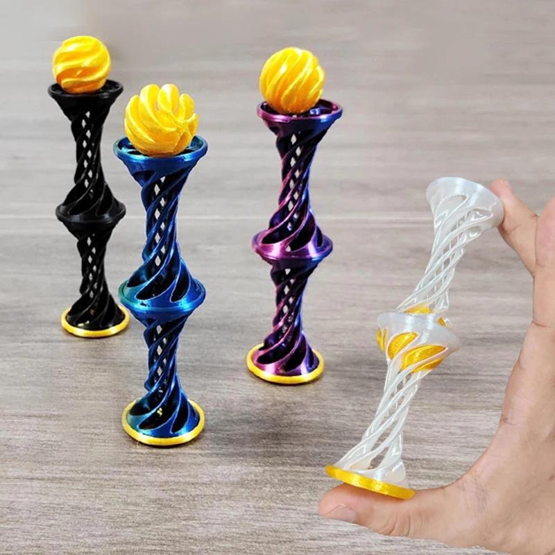 3D Printed Impossible Pyramid Passthrough Fidget Toys Double Layer Helical Tree Diversification Kids Decompression Desk Ornament