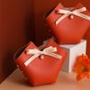 10 pezzi distribuiscono sacchetti regalo in pelle rosa, bomboniere per ospiti, mini borsetta con nastro, scatola per imballaggio di caramelle, decorazioni per feste