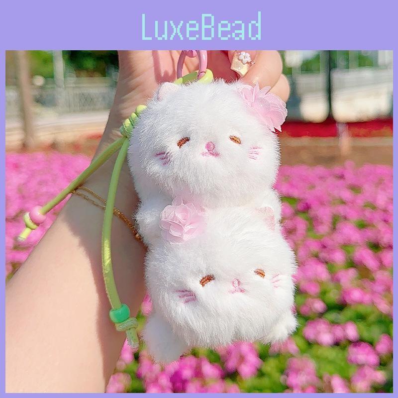 Cherry Creative Blossom Kitten Bear Rabbit Overlapping Plush Pendant Doll