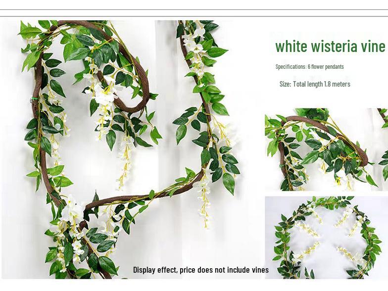 2-Meter Artificial Bamboo Leaf Garland - Green Hanging Rattan Vine for Decoration