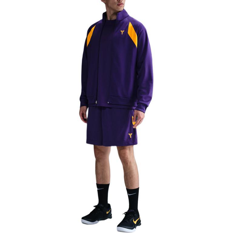 Nike Veste Homme Manches Longues Col Zippé Logo Color Block Violet HJ8098547