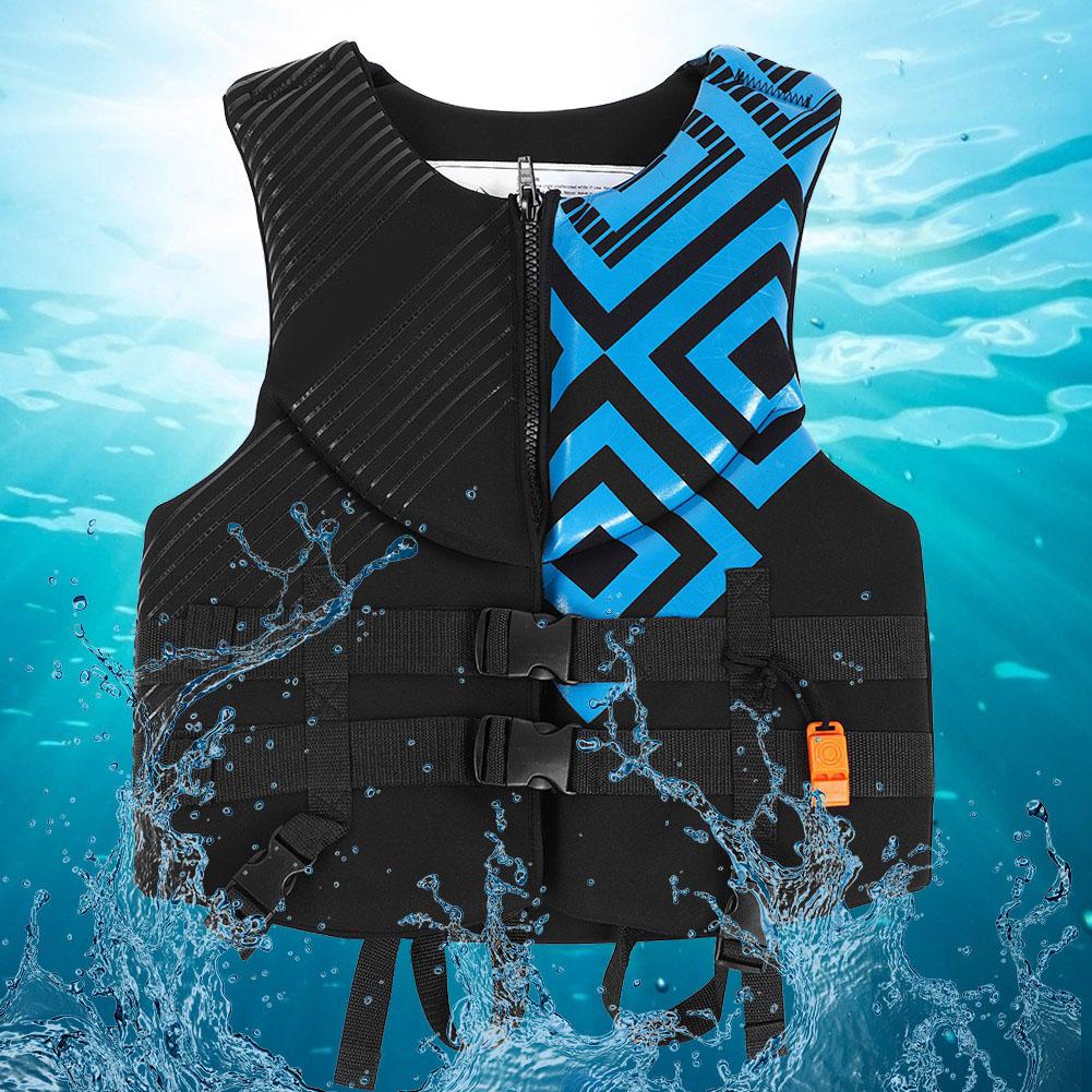 Kayaking Swimming Adult Safety Buoyancy Life Jacket Vest with Whistle(M)