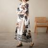 Dimanaf 2025 New Women Plus Size Summer Loose Dress Casual Fashion Holiday Dress Basic Vintage Short Sleeve