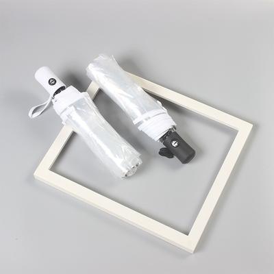 Fully Automatic Three-Fold Transparent Umbrella Thickened Small Fresh Transparent Umbrella Men And Women Internet Celebrity Stud