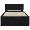 Bed Frame Black Oak Effect 75 x 190 cm Engineered Wood