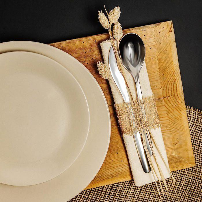 Jutový běhoun na stůl - CREATIVE DECO - Sada 2 kusů - 5 cm x 5 m - Přírodní béžová - Svatební vánoční dekorace