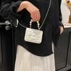 New Solid Color Chain Shoulder Messenger Commuter Small Square Bag Fashionable Versatile Mini Pearl Handbag Bag