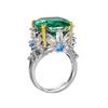 Jewelry Ring Millennium Rose Che Para Green Blue Square Light Luxury High Sense Opening Female