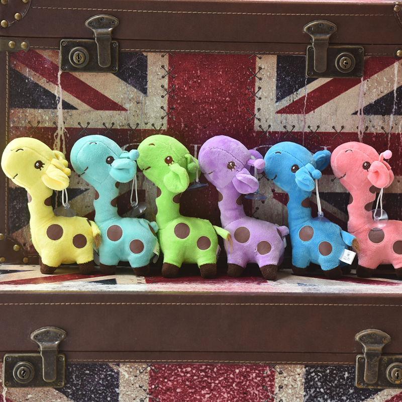Giraffe Plush Doll Cartoon Soft Deer Pendant Toy Doll Color Birthday Christmas Gift for Kids
