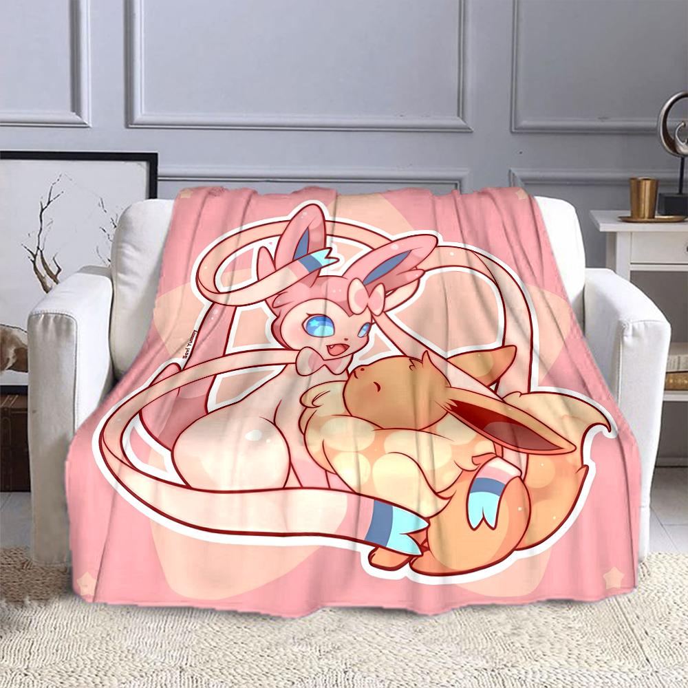 Pokemon Cute Sylveon Eevee Pink Printing Blanket Adult Children Warm Blankets Home Travel Soft and Comfortable Blanket