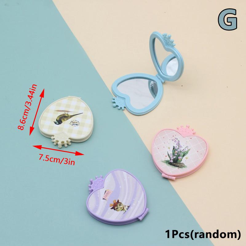 Handheld Makeup Mirror Double Sided Mini Portable Pocket Folding Round Makeup Mirror For Travel Beauty Cosmetic Tool