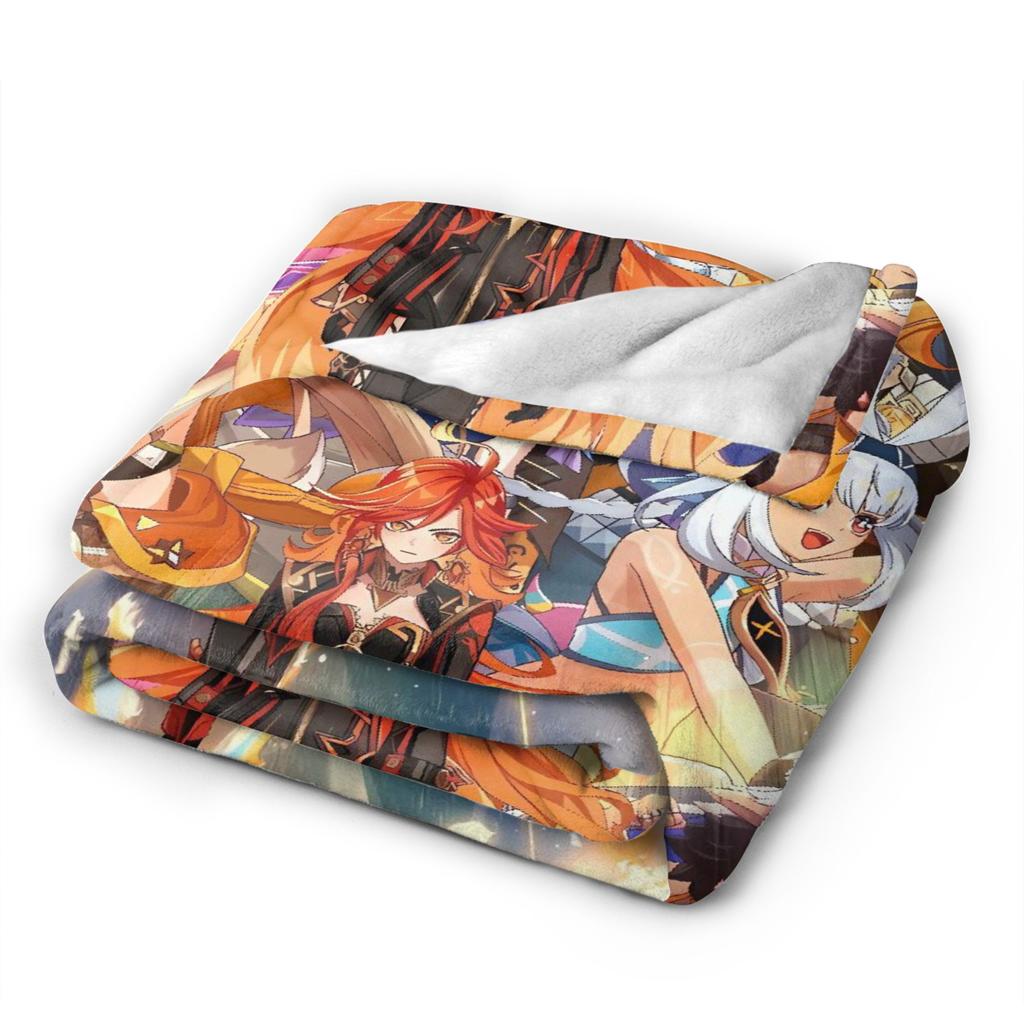 Mavuika Genshin Impact Cartoon Game Blankets Flannel Throw Blanket For Couch Chair Sofa Bed Soft Warm Bedspread Gift Idea