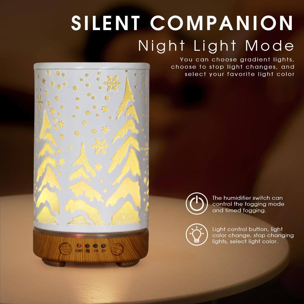 Timing Function Aroma Diffuser Hollow Tree Humidifier Bedroom Fragrance Diffuser with LED Lights Humidificador para aromaterapia