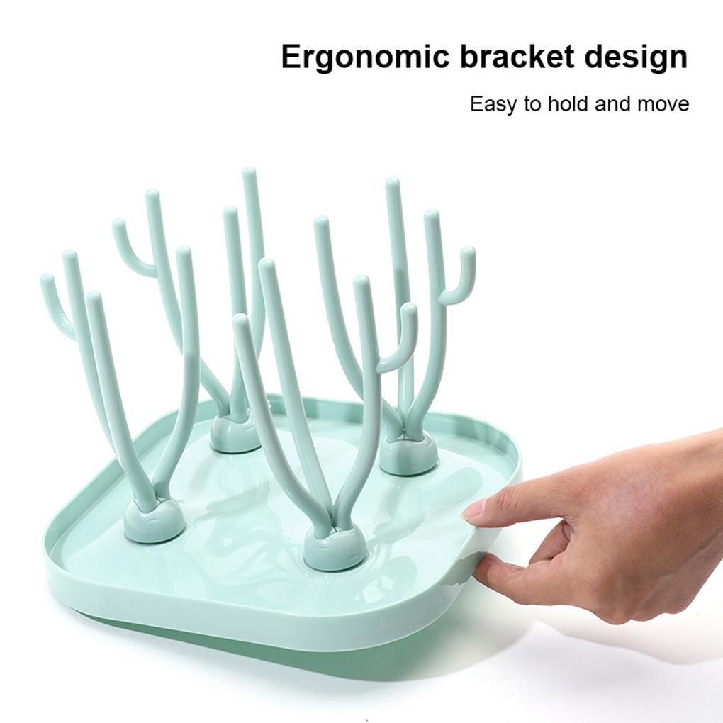 Newborn Bottles Dry Rack PP Cleaning Detachable Drying Racks Dust-proof Storage Dryer Stand for Countertop Travelling