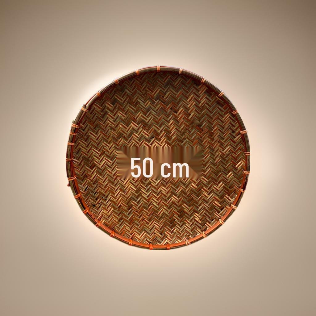 Handmade Retro Round Bamboo Basket: Multi-Purpose Storage, Winnowing Sieve, and Fruit Plate