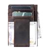 Crazy Horse Leather Zero Wallet Men's Retro Genuine Leather Bull Pickup Bag Cash Banknote USD Clip