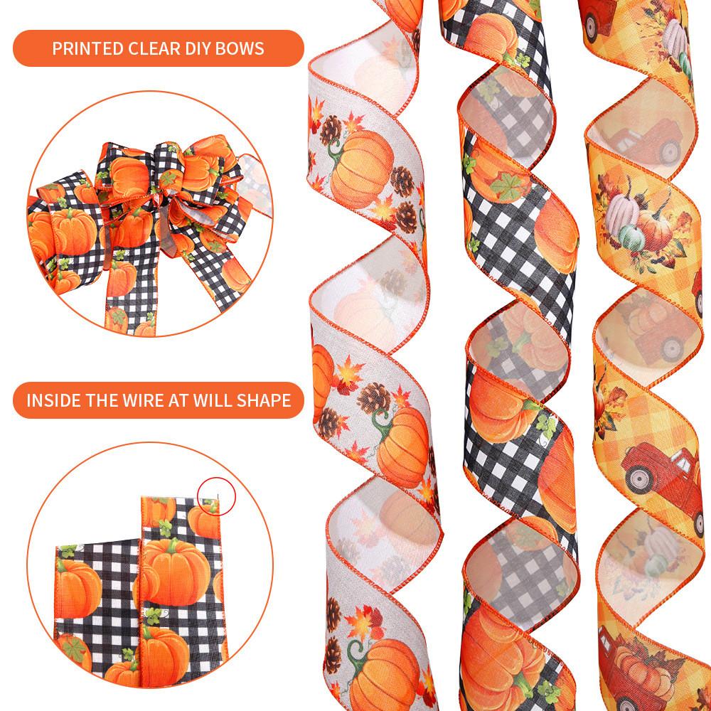 65cm Unique Wide Seasonal Ribbon For Thanksgiving And Celebrations Halloween
