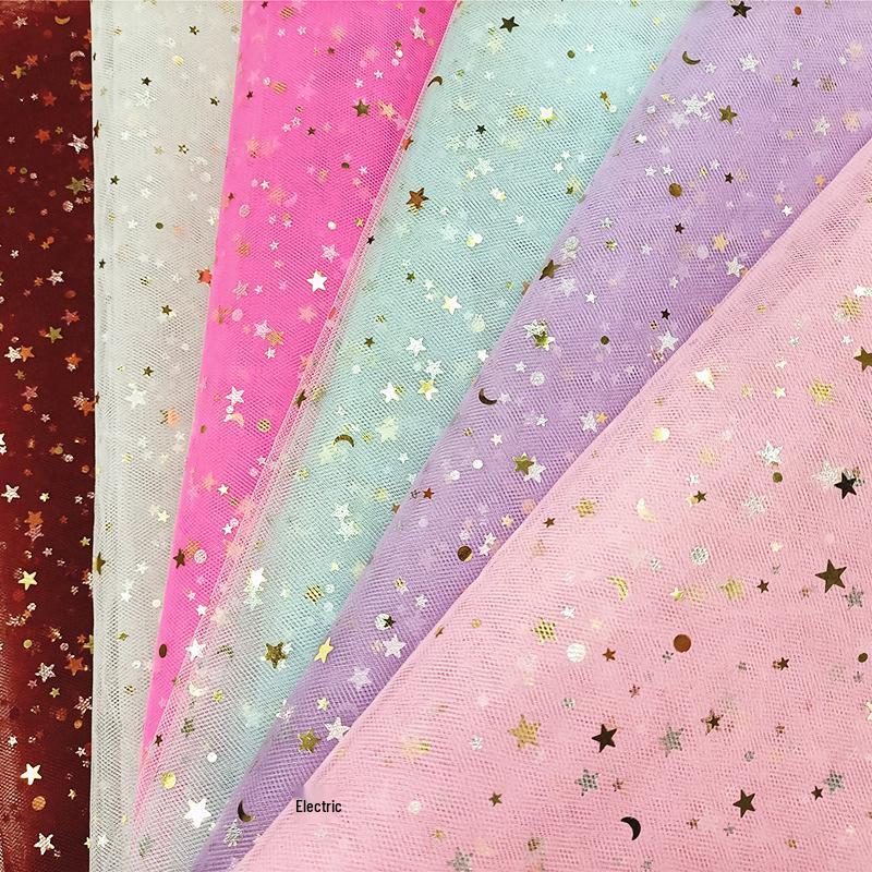 Țesătură Tulle Pre-Tăiată cu Lună Stelată pentru Buchete, Fuste de Masă și Rochii de Păpuși